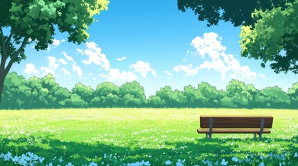 Obraz premium Park scene sunny day