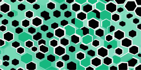 Seamless geometric hexagon honeycomb pattern with leopard skin texture vector illustration