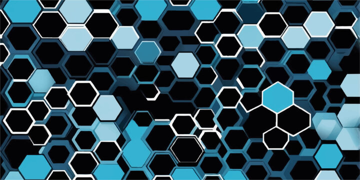 Blue geometric seamless honeycomb grid pattern for a textured business backdrop