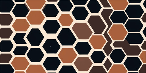 Obraz premium A vibrant blue seamless geometric hexagonal pattern with a honeycomb texture and grid