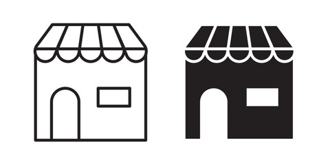 Store icon .Vector illustration with stroke and fill on a white background.