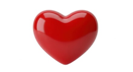 Red Heart Shape Symbol on White Background for Love and Care