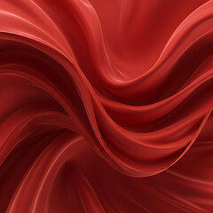 Obraz premium Abstract Red Silk Fabric Flowing Waves Background Illustration