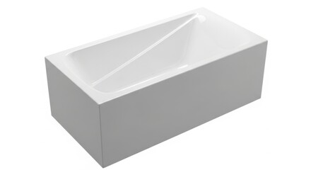 Fototapeta premium White Modern Bathtub Rectangular Freestanding Design for Bathroom
