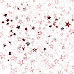Fototapeta premium Abstract Red Stars Glittering On A Transparent Background Illustration
