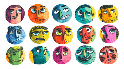 Colorful Abstract Faces with Diverse Expressions