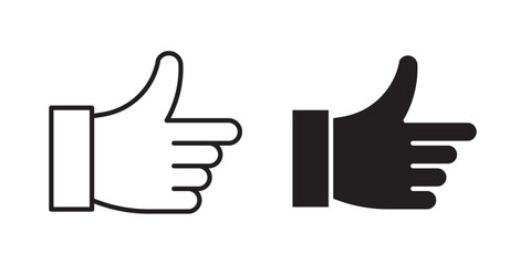 Thumbs up icon . and like sign . Vector illustration with stroke and fill on a white background.