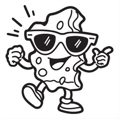Cool Cheese Character with Sunglasses Thumbs Up