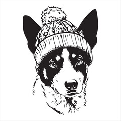 australian cattle dog illastration