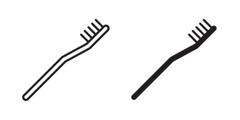 Toothbrush icon .Vector illustration with stroke and fill on a white background.