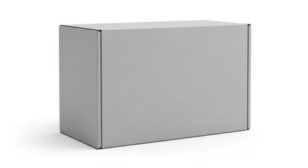 Plain Gray Cardboard Box on White Background for Packaging and Shipping