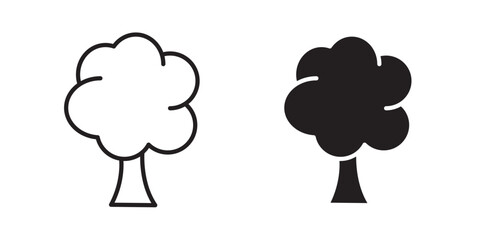Tree icon. Vector illustration with stroke and fill on a white background.