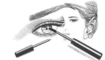 Woman applying mascara