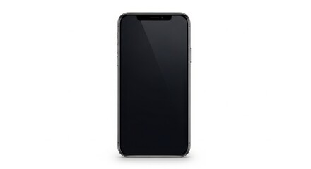 Naklejka premium Modern Black Smartphone with Large Touchscreen on White Background