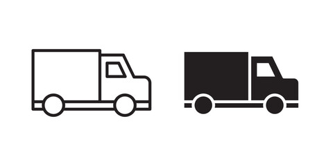 Fototapeta premium Van icon . Vector illustration with stroke and fill on a white&nbsp;background.