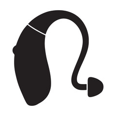 Vector art of hearing aid device for hearing impairment aid