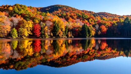 Autumn lake reflection