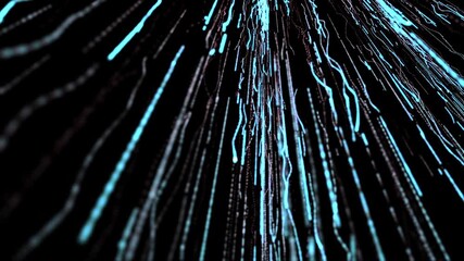 Abstract connected dots and lines on blue background. Communication and technology network concept with moving lines and dots. - Powered by Adobe