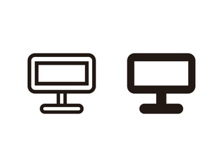 テレビモニターのアイコンのセット