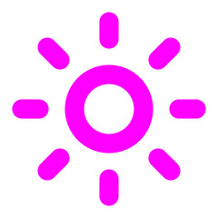 Vibrant pink sun icon representing warmth and energy, a minimalist graphic for a wellness app or a cheerful summer game interface