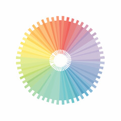 Circular Spectrum of Pastel Colors on White Background