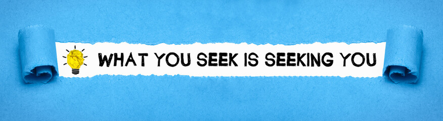 What you seek is seeking you	
