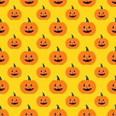 Seamless Halloween Pumpkin Pattern 