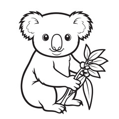 Obraz premium Cute Koala Vector Illustration for Children's Design with Organic Animal Character in Minimalist Style