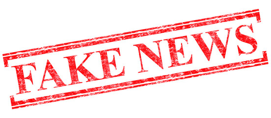 Red fake news rubber stamp illustration png file