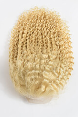 deep curly bleached blonde human hair weaves extensions lace wigs	