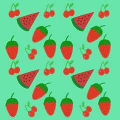seamless pattern with strawberry