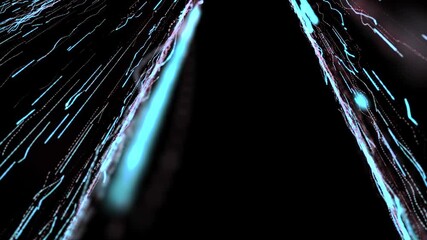 Abstract connected dots and lines on blue background. Communication and technology network concept with moving lines and dots. - Powered by Adobe