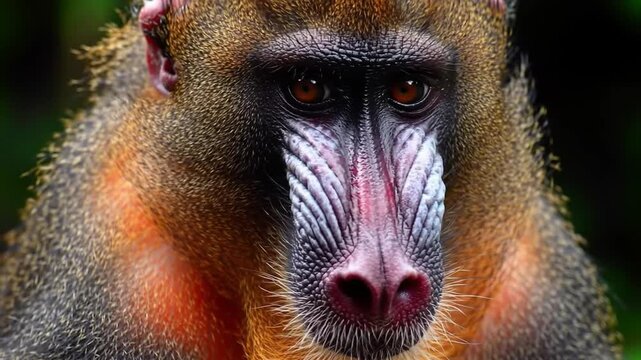 Closeup mandrill face