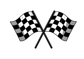 Illustration Of Two Crossed Checkered Flags On A Black Background Isolated