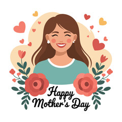 Happy Mother's Day flat vector illustration background
