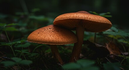 Fototapeta premium Gorgeous Wild Mushroom Among Trees