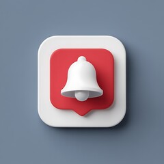 Fototapeta premium Modern 3d rendered notification bell icon symbolizing alerts and updates on a clean background