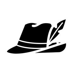 Bavarian hat line icon for Oktoberfest