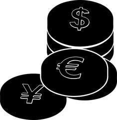 illustration of a dollar symbol on a white background