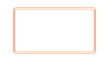 Orange rectangular frame with neon glow. Neon effect orange border. Neon glow orange rectangle for picture or video frame. Vector illustration. © LionStudio