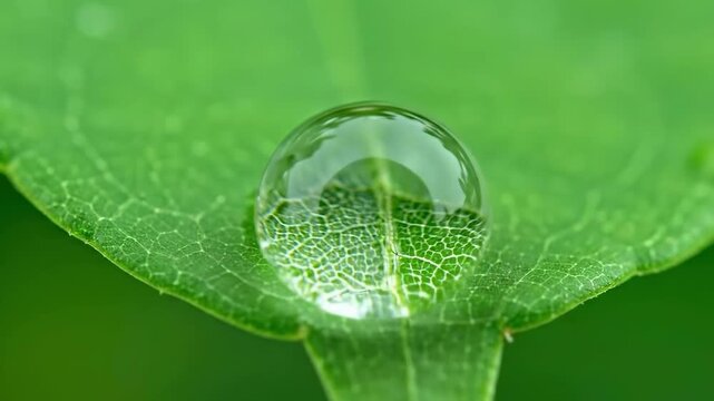 water drops on green leaf