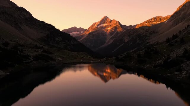 sunset in the mountains