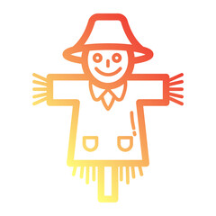 Minimalist Line gradient icon of scarecrow
