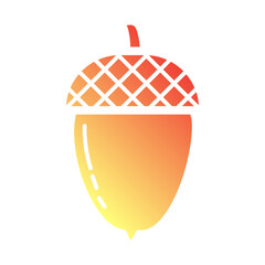Minimalist Flat gradient icon of an acorn