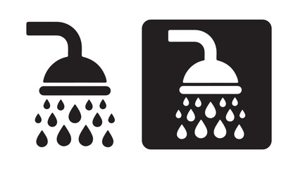 Shower symbol with water drop icon vector eps 10