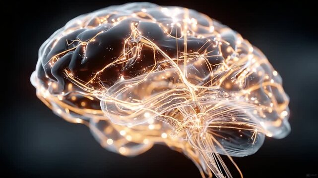 Brain's Inner Workings: An artistic, illuminating visualization of the brain, showcasing neural pathways in vibrant, interconnected detail.