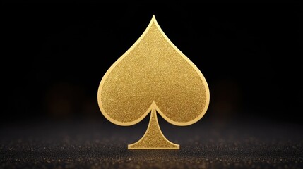 Golden Playing Card Symbol with Sparkling Texture Against a Dark Background for Gambling and Casino Aesthetic