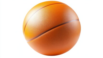 Classic orange basketball ball on plain white background ideal for sports photography and design projects