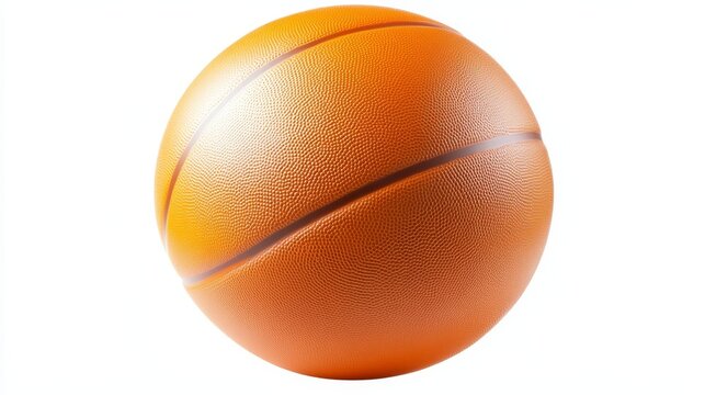 Classic orange basketball ball on plain white background ideal for sports photography and design projects