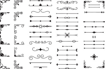 vintage flourish frame decorative border and horizontal divider vector collection for stationery invitations certificates ai eps png jpeg